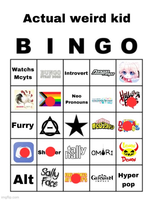 I should krill my shelf | image tagged in actual weird kid bingo | made w/ Imgflip meme maker