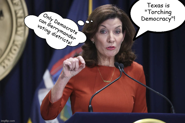 Texas is "Torching Democracy"! Only Democrats can Gerrymander voting districts! | made w/ Imgflip meme maker