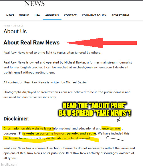 READ THE "ABOUT PAGE"

B4 U SPREAD "FAKE NEWS"! | made w/ Imgflip meme maker