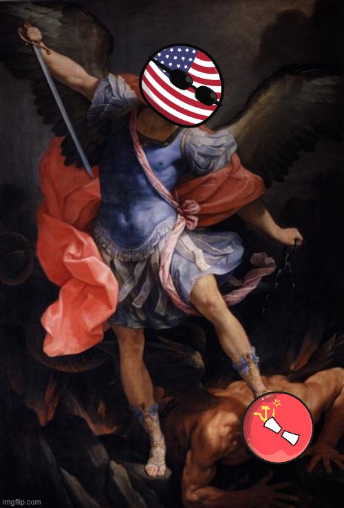 cold war ending in a nutshell | image tagged in cold war,nutshell,communism,patriotic,christianity | made w/ Imgflip meme maker