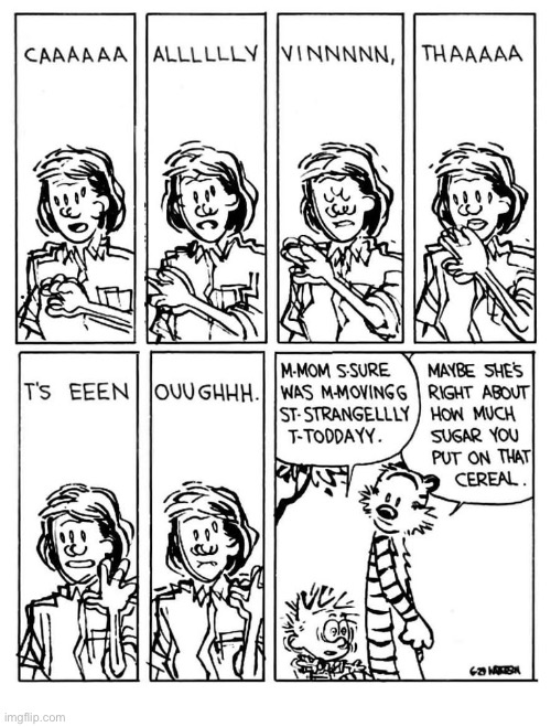 Calvin likes a little cereal with his sugar… | image tagged in calvin and hobbes,comics,too much sugar,breakfast | made w/ Imgflip meme maker