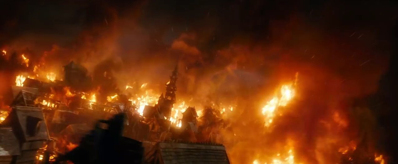 Burning town Blank Meme Template