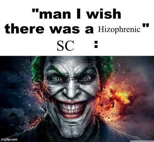 man I wish there was a | Hizophrenic; SC | image tagged in man i wish there was a | made w/ Imgflip meme maker