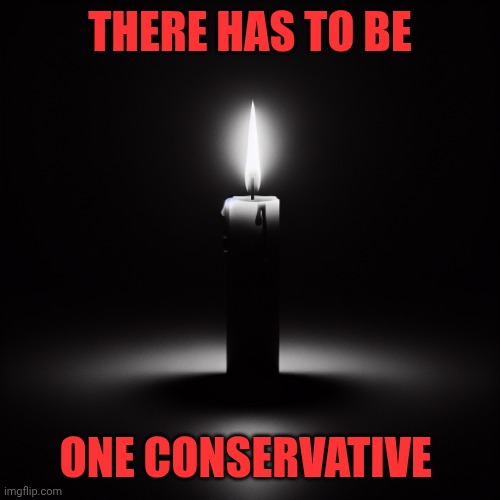 In Massachusetts | THERE HAS TO BE; ONE CONSERVATIVE | image tagged in flickering candle on black background,you are not alone | made w/ Imgflip meme maker