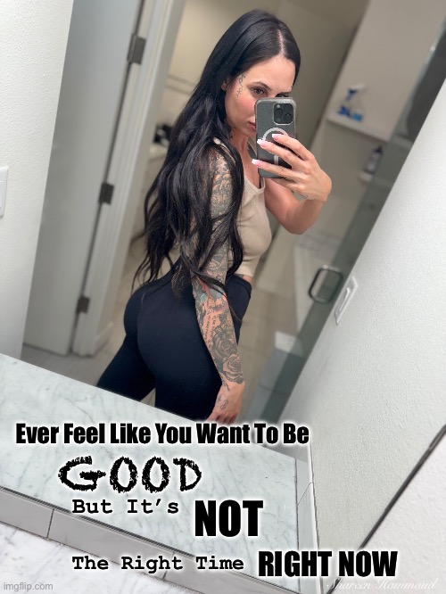 Ever feel like you want to be good but it’s not the right time right now | Ever Feel Like You Want To Be; GOOD; But It’s; NOT; RIGHT NOW; The Right Time; Shareen Hammoud | image tagged in sheezybenz,sheezybenzmemes,shareenhammoud,shareenhammoudmemes,memes,badgirlmemes | made w/ Imgflip meme maker