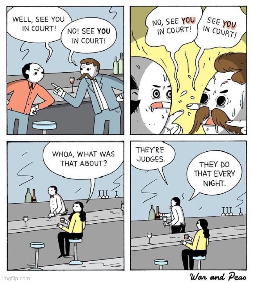 War and Peas | image tagged in comics,war and peas,judges,bar | made w/ Imgflip meme maker