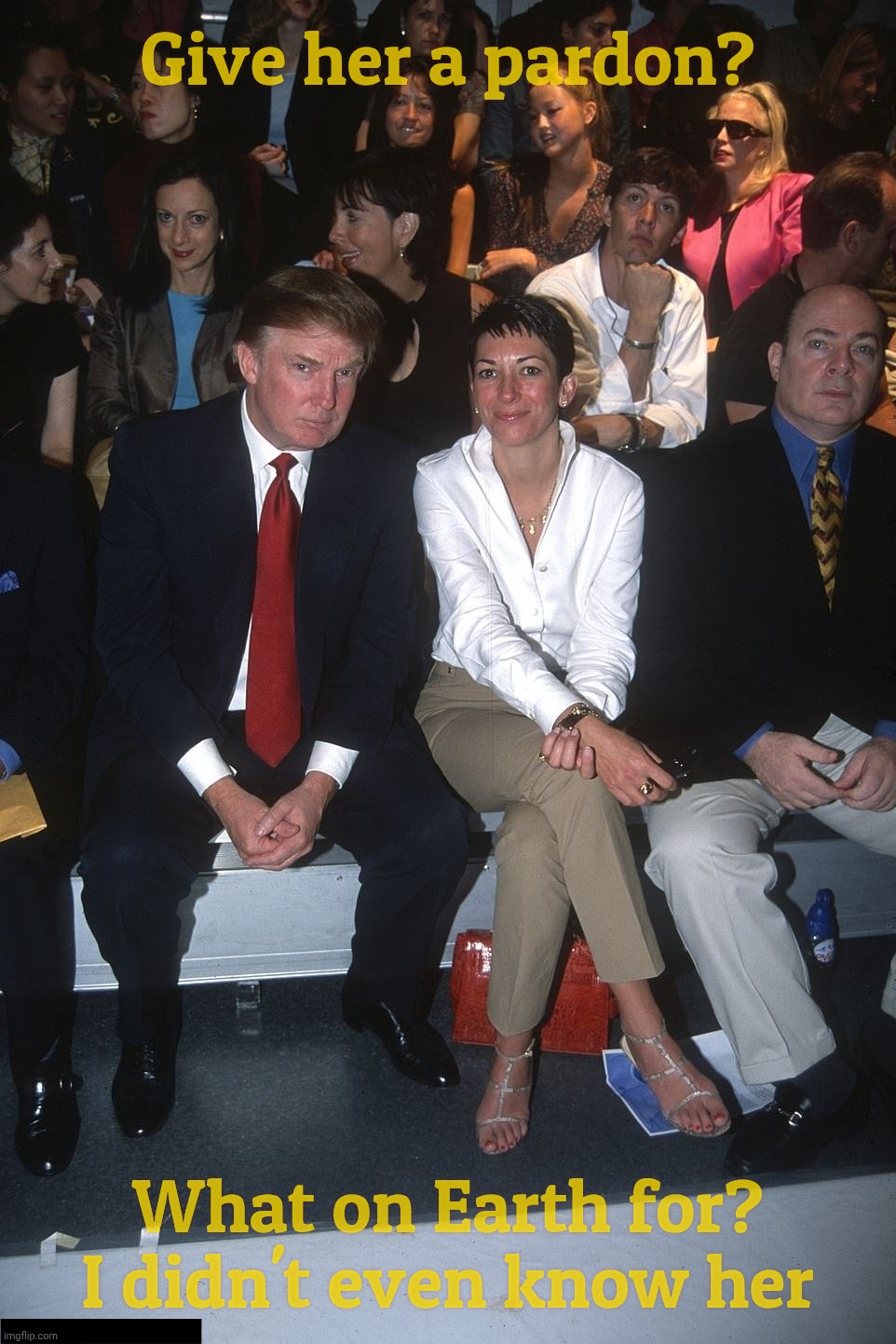 Ghislaine Maxwell Trump | Give her a pardon? What on Earth for? I didn't even know her | image tagged in ghislaine maxwell trump | made w/ Imgflip meme maker