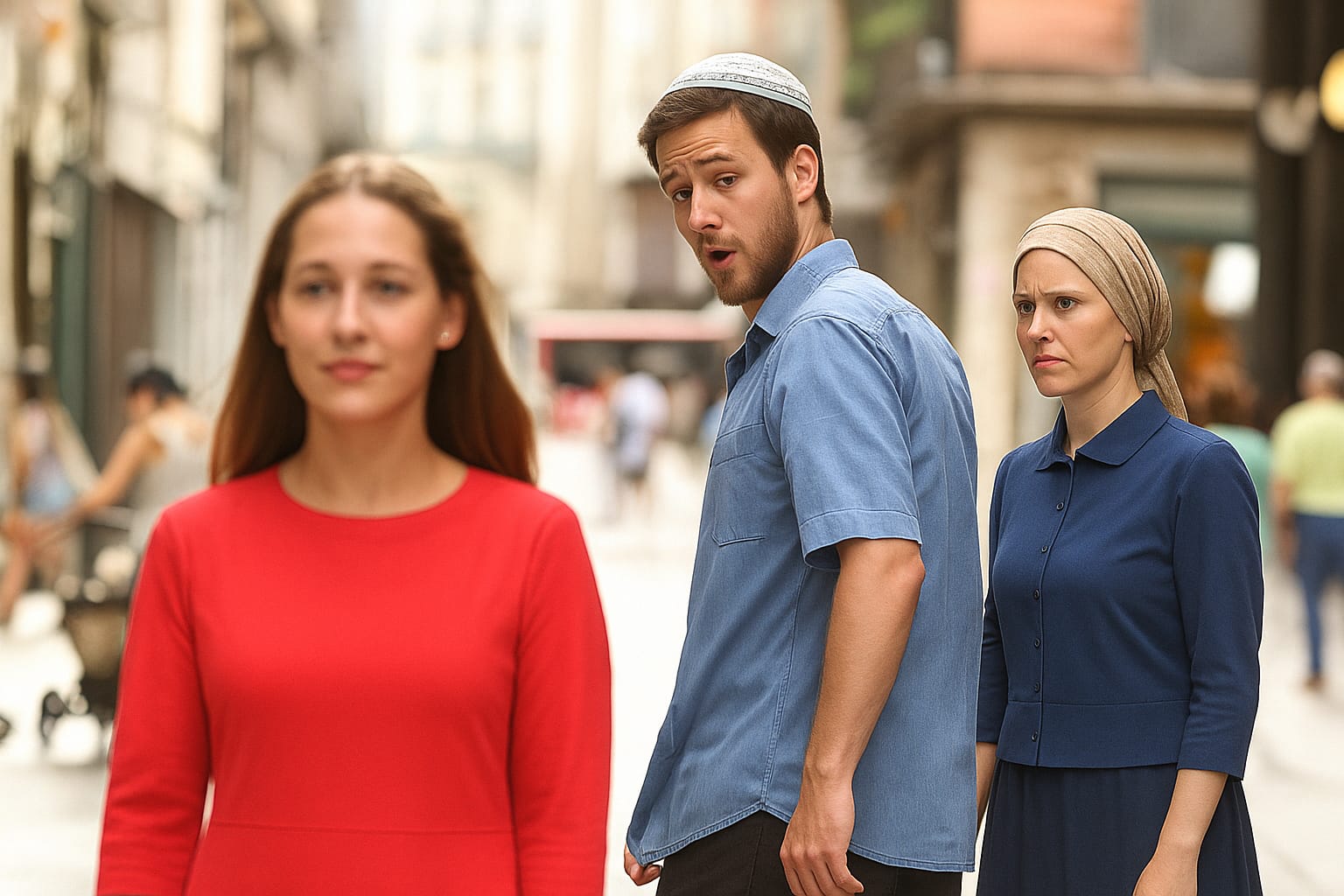 jewish distracted boyfriend Blank Meme Template
