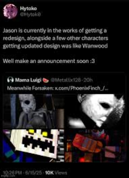 thought I would post this here too for people | image tagged in forsaken,dev | made w/ Imgflip meme maker