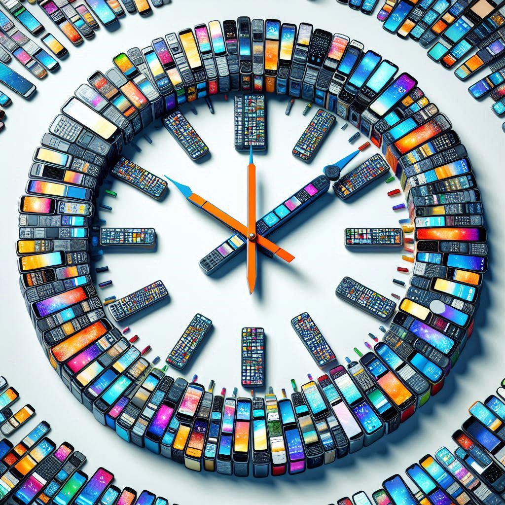 Clock of phones Blank Meme Template