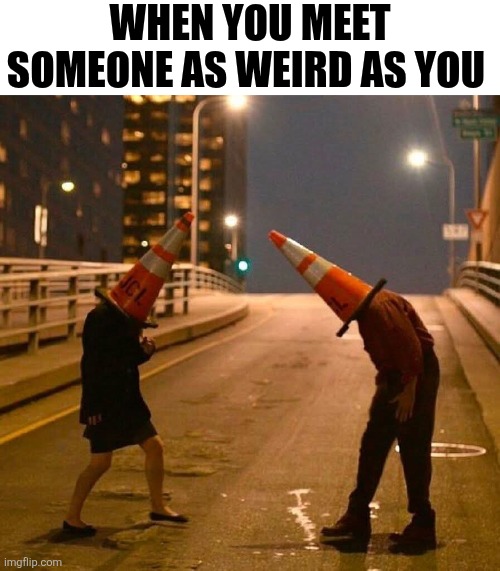 When You Meet Someone As Weird As You | WHEN YOU MEET SOMEONE AS WEIRD AS YOU | image tagged in chrisjoines1 | made w/ Imgflip meme maker