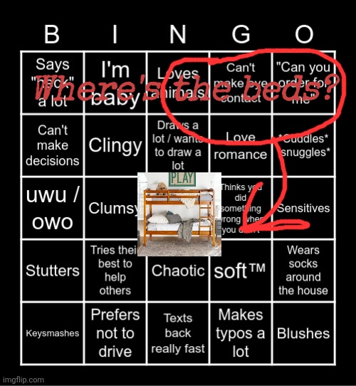 Bunk bed | Where's the beds? | image tagged in bottom bingo | made w/ Imgflip meme maker