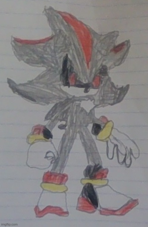 I drew a red shadow the hedgehog android | image tagged in shadow the hedgehog,drawing | made w/ Imgflip meme maker