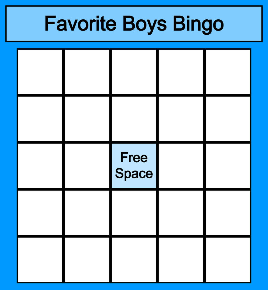 Favorite boys bingo Blank Meme Template