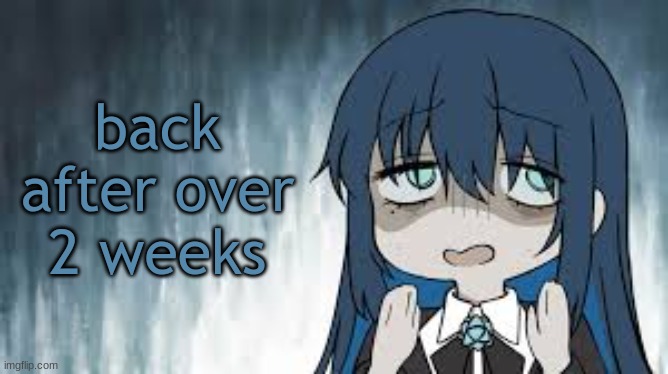 wheeeeeeeeeee | back after over 2 weeks | image tagged in ado | made w/ Imgflip meme maker