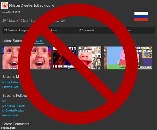 MilsterDwellerIsBack is trashy | image tagged in mrdweller on imgflip profile | made w/ Imgflip meme maker