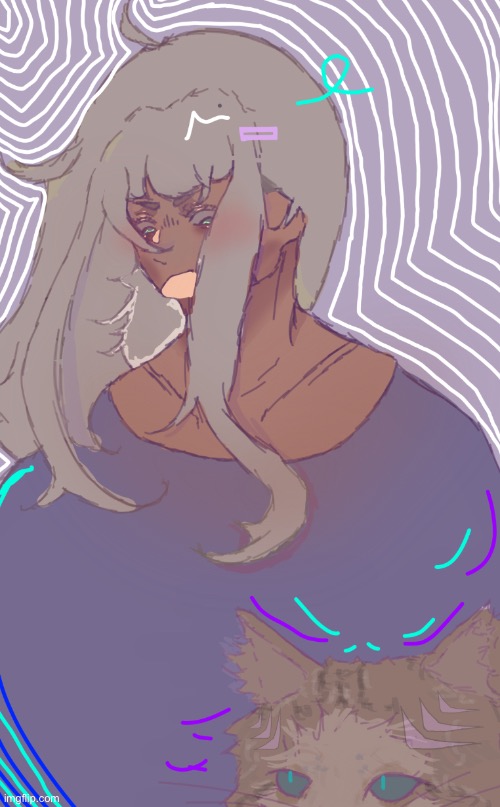 kitty in the corner :] | image tagged in drawing,stuff | made w/ Imgflip meme maker