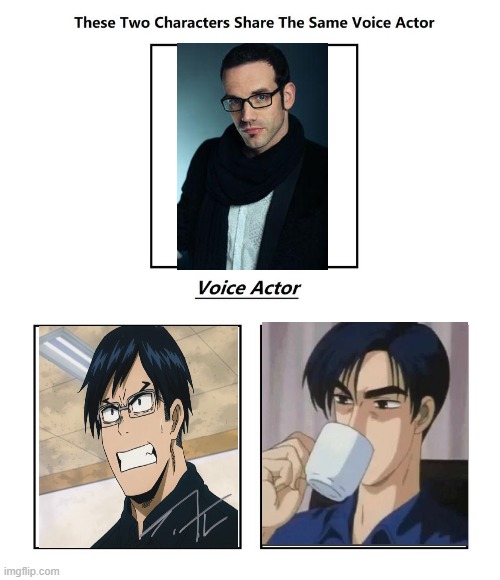 J Michael Tatum | image tagged in same voice actor,j michael tatum,my hero academia,initial d | made w/ Imgflip meme maker