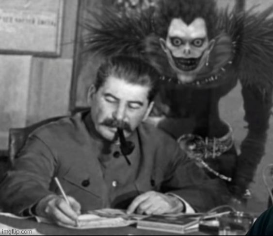 Canon | image tagged in stalin death note | made w/ Imgflip meme maker
