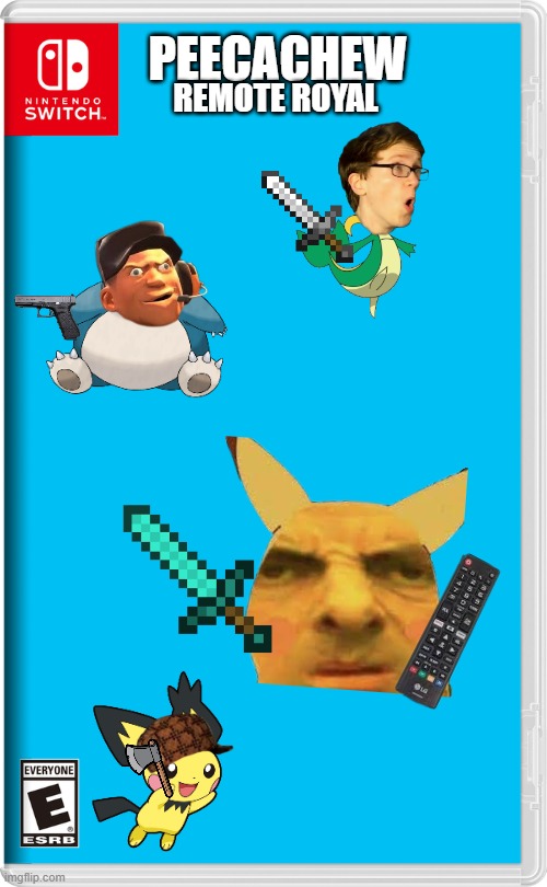 I made a battle royal in the peekachew series | PEECACHEW; REMOTE ROYAL | image tagged in nintendo switch,pokemon,parody | made w/ Imgflip meme maker