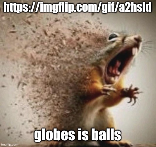 memeplug | https://imgflip.com/gif/a2hsld; globes is balls | image tagged in badass squirrel disintegrating | made w/ Imgflip meme maker