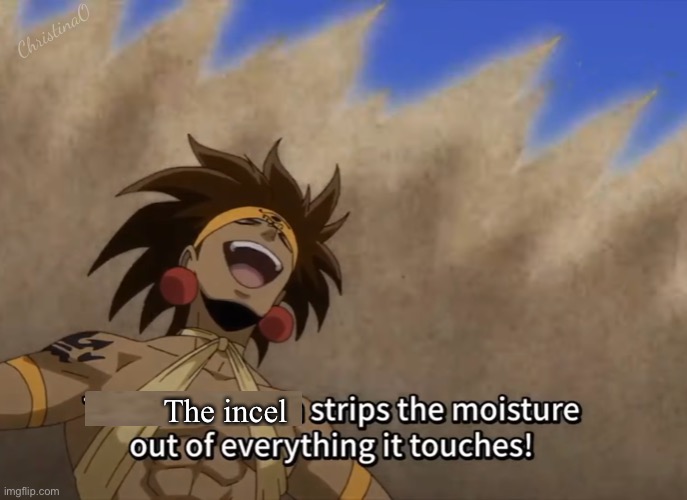 Fairy Tail Memes - Incel | ChristinaO; The incel | image tagged in memes,fairy tail,fairy tail memes,incel,ajeel fairy tail,anime memes | made w/ Imgflip meme maker