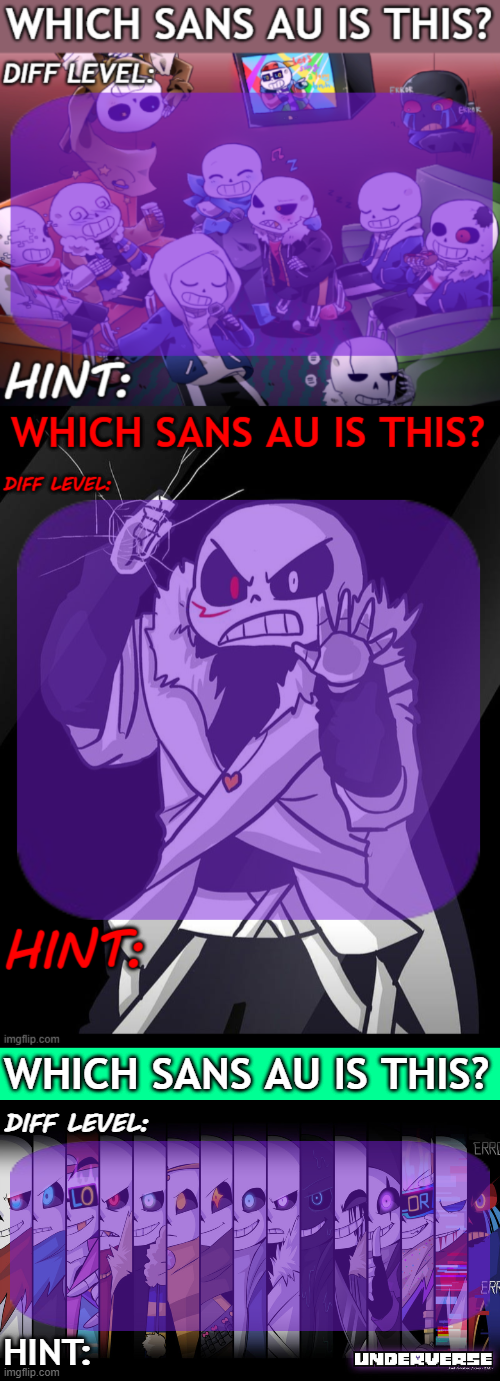 Which Sans AU is this? 3 panel guessing temp Blank Meme Template