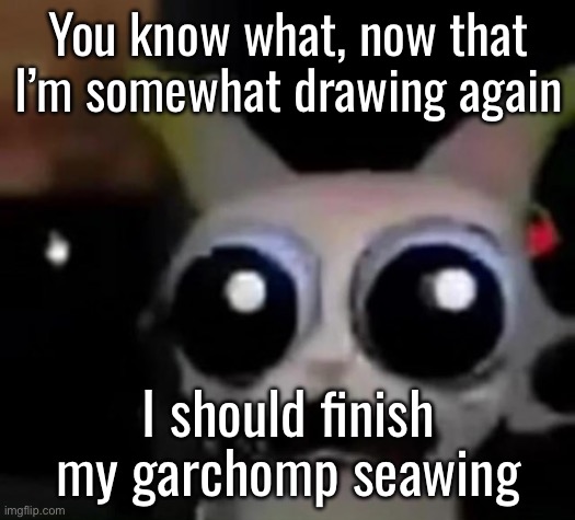 Scared Car | You know what, now that I’m somewhat drawing again; I should finish my garchomp seawing | image tagged in scared car | made w/ Imgflip meme maker