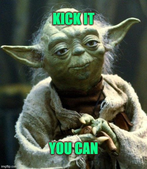 Yoda Kick He Can | KICK IT; YOU CAN | image tagged in memes,star wars yoda | made w/ Imgflip meme maker