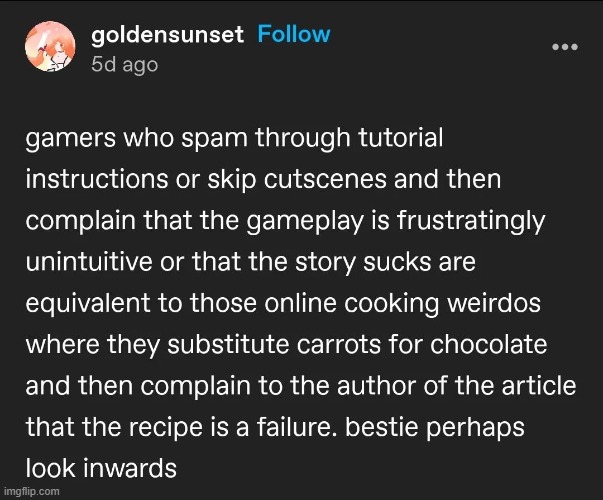 image tagged in gamers,video games,cooking,recipes,not listening,fail | made w/ Imgflip meme maker