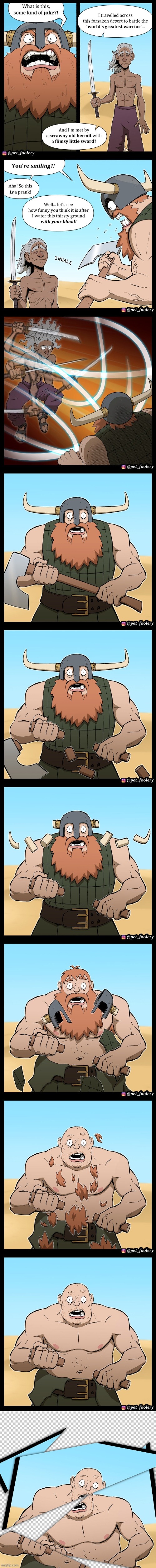 image tagged in viking,warrior,sword,attack,slice,sliced | made w/ Imgflip meme maker