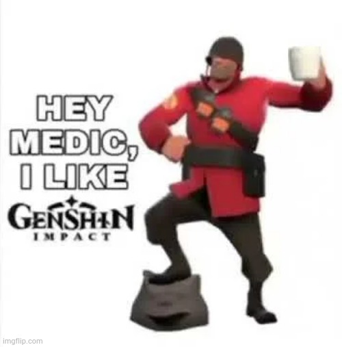 soldier likes genshin impact | image tagged in soldier likes genshin impact,gayshit,genshin impact,shit,shitpost,stop reading the tags | made w/ Imgflip meme maker