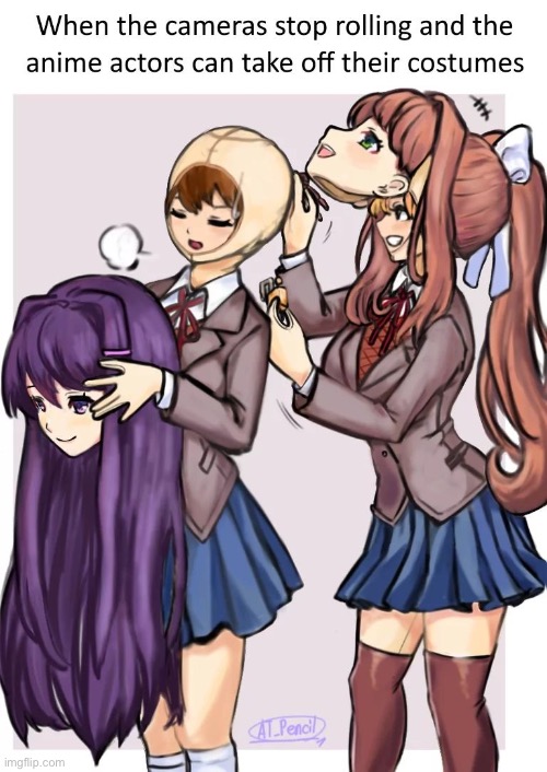 First post as an 11th grader!! | image tagged in ddlc,cursed,weird,yuri,monika | made w/ Imgflip meme maker
