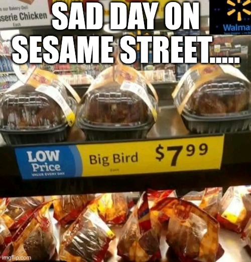 Sad Day On Sesame Street..... | SAD DAY ON SESAME STREET..... | image tagged in chris joines | made w/ Imgflip meme maker