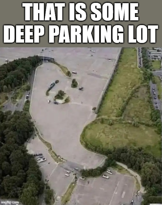 THAT IS SOME DEEP PARKING LOT | image tagged in parking | made w/ Imgflip meme maker