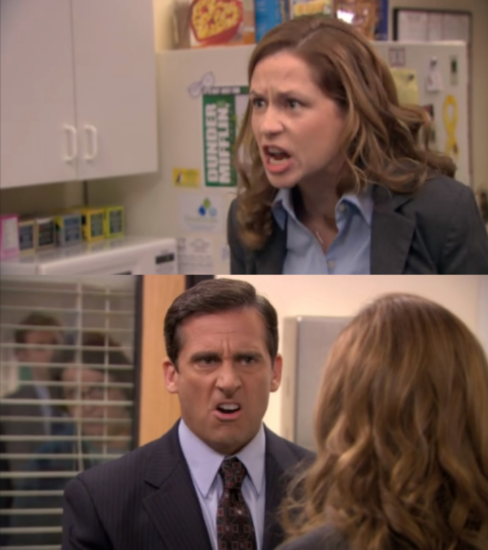 Pam and Michael Blank Meme Template