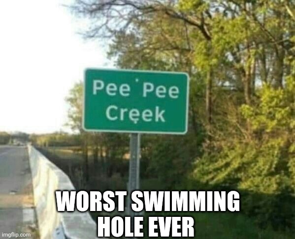 Worst Swimming Hole Ever | WORST SWIMMING HOLE EVER | image tagged in chrisjoines1 | made w/ Imgflip meme maker