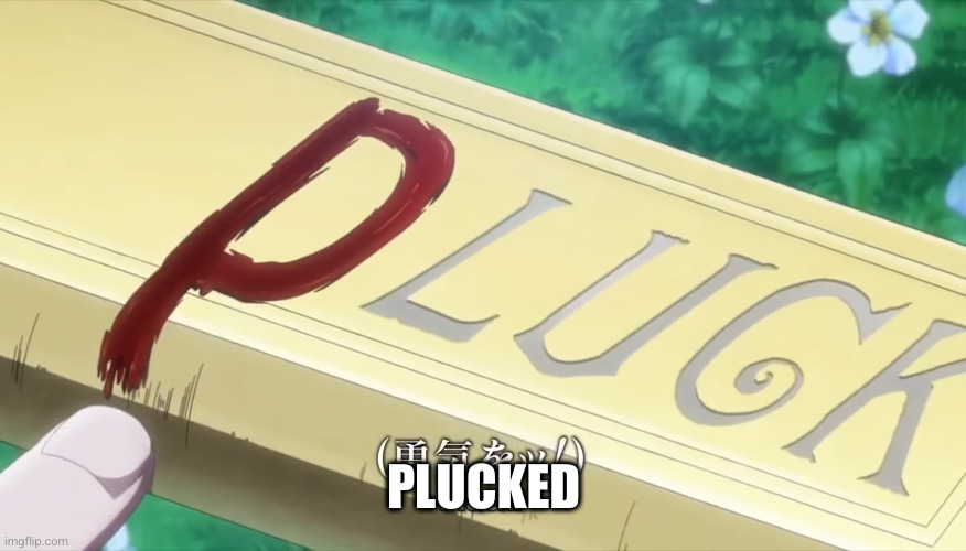 Pluck! | PLUCKED | image tagged in pluck | made w/ Imgflip meme maker
