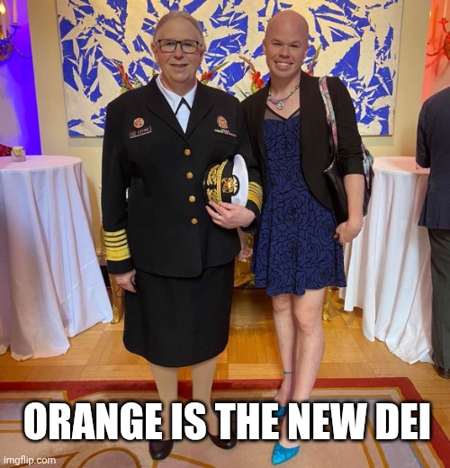 Rachel levine sam brinton transgender | ORANGE IS THE NEW DEI | image tagged in rachel levine sam brinton transgender | made w/ Imgflip meme maker