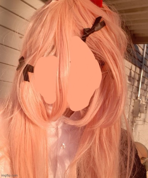 that time i went as that girl from chainsaw man for halloween last year (i forgot her name :cry:) | made w/ Imgflip meme maker