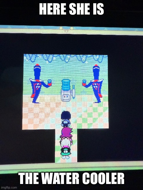 Fight initiated | HERE SHE IS; THE WATER COOLER | made w/ Imgflip meme maker