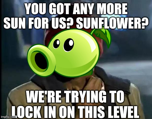YOU GOT ANY MORE SUN FOR US? SUNFLOWER? WE'RE TRYING TO LOCK IN ON THIS LEVEL | image tagged in memes,y'all got any more of that | made w/ Imgflip meme maker