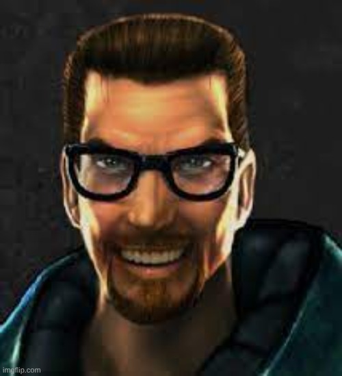 Smiling Gordon Freeman | image tagged in smiling gordon freeman | made w/ Imgflip meme maker