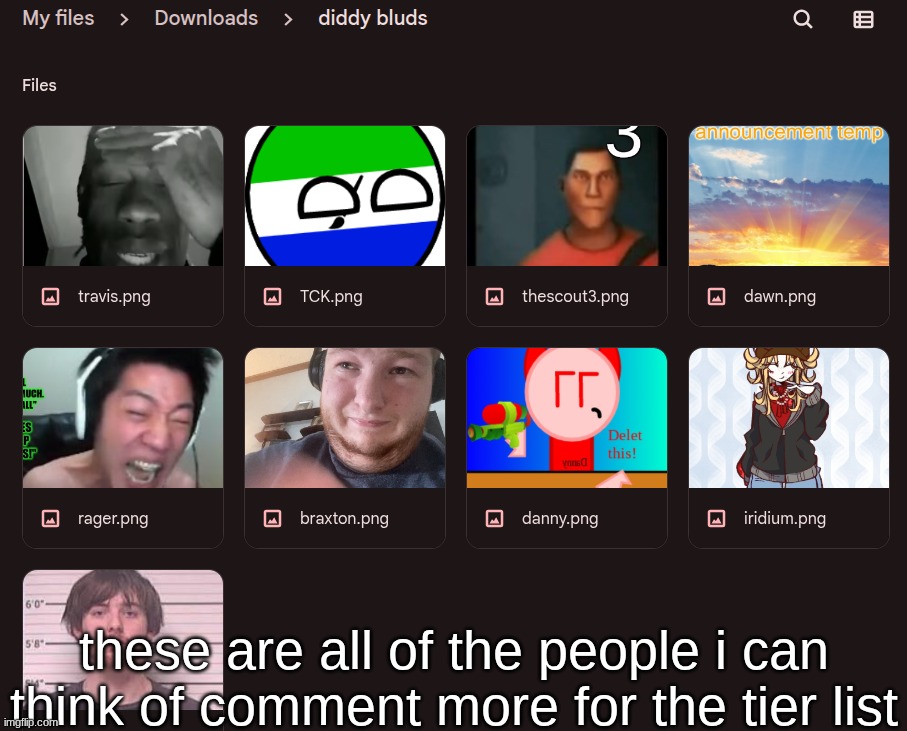these are all of the people i can think of comment more for the tier list | made w/ Imgflip meme maker