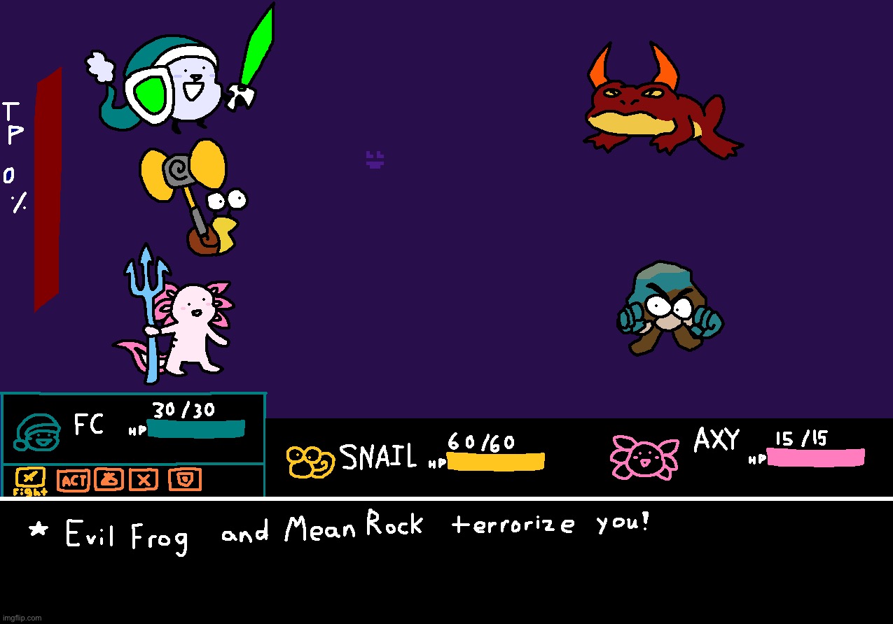 A deltarune battle but with my characters | made w/ Imgflip meme maker