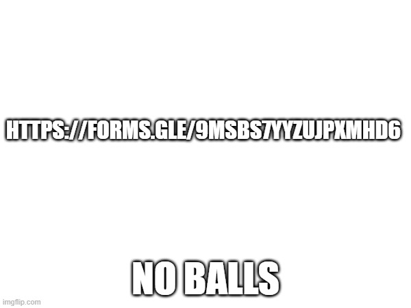 HTTPS://FORMS.GLE/9MSBS7YYZUJPXMHD6; NO BALLS | made w/ Imgflip meme maker