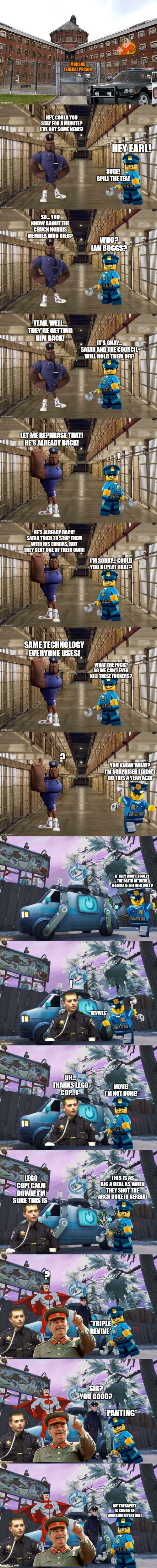 Lego Cop Crashes Out | SURE! SPILL THE TEA! | made w/ Imgflip meme maker