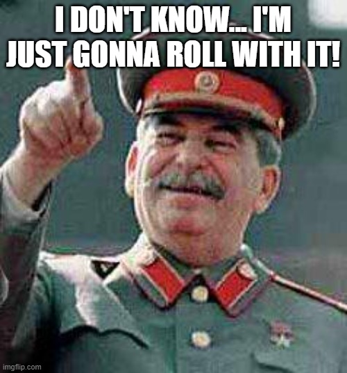 Stalin says | I DON'T KNOW... I'M JUST GONNA ROLL WITH IT! | image tagged in stalin says | made w/ Imgflip meme maker