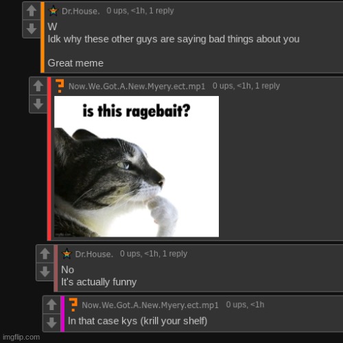 This is from that post of the guy who said the N wodr | made w/ Imgflip meme maker