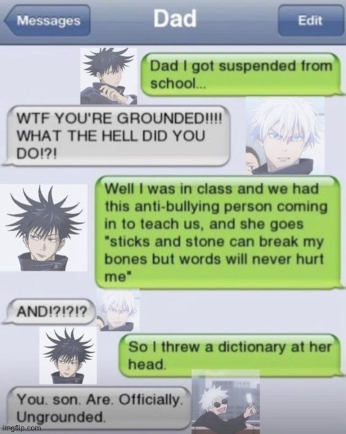 image tagged in jjk,gojo,megumi | made w/ Imgflip meme maker